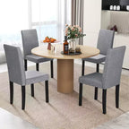 Set di 4 sedie da pranzo Costway, rivestite in tessuto, con gambe in legno di caucciù, senza braccioli