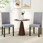 Set di 4 sedie da pranzo Costway, rivestite in tessuto, con gambe in legno di caucciù, senza braccioli