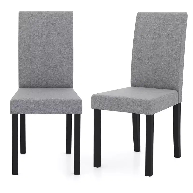 Set di 4 sedie da pranzo Costway, rivestite in tessuto, con gambe in legno di caucciù, senza braccioli