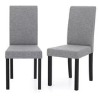 Set di 4 sedie da pranzo Costway, rivestite in tessuto, con gambe in legno di caucciù, senza braccioli