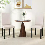 Set di 4 sedie da pranzo Costway, rivestite in tessuto, con gambe in legno di caucciù, senza braccioli