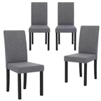 Set di 4 sedie da pranzo Costway, rivestite in tessuto, con gambe in legno di caucciù, senza braccioli