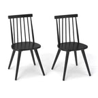 Costway Windsor Dining Chairs Set of 2/4 w/Rubber Wood Frame High Spindle Back for Home