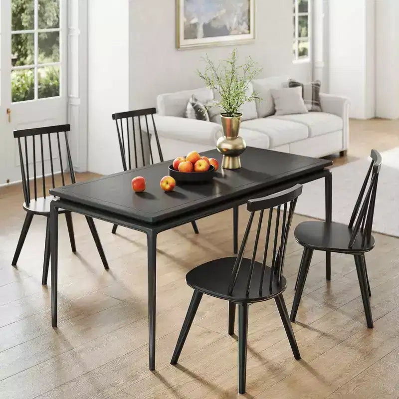 Sedie da pranzo Costway Windsor, set da 2/4 con struttura in legno di gomma e schienale alto a fuso per la casa