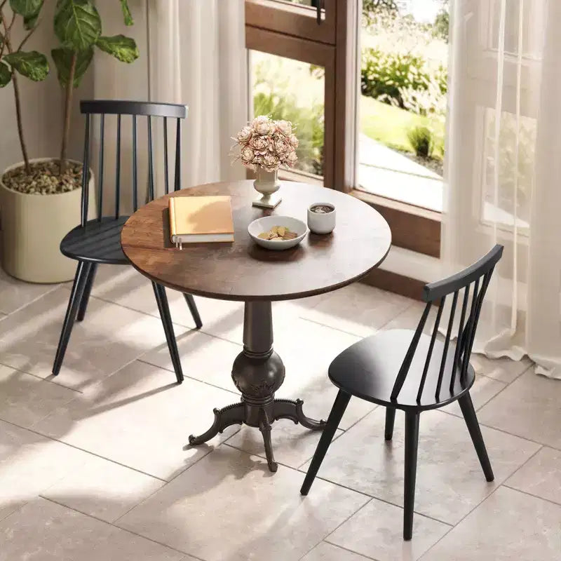 Sedie da pranzo Costway Windsor, set da 2/4 con struttura in legno di gomma e schienale alto a fuso per la casa