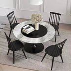 Sedie da pranzo Costway Windsor, set da 2/4 con struttura in legno di gomma e schienale alto a fuso per la casa