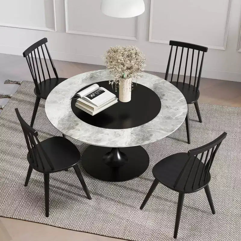 Sedie da pranzo Costway Windsor, set da 2/4 con struttura in legno di gomma e schienale alto a fuso per la casa