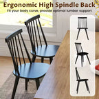 Sedie da pranzo Costway Windsor, set da 2/4 con struttura in legno di gomma e schienale alto a fuso per la casa