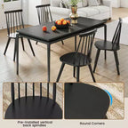 Sedie da pranzo Costway Windsor, set da 2/4 con struttura in legno di gomma e schienale alto a fuso per la casa