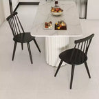 Sedie da pranzo Costway Windsor, set da 2/4 con struttura in legno di gomma e schienale alto a fuso per la casa