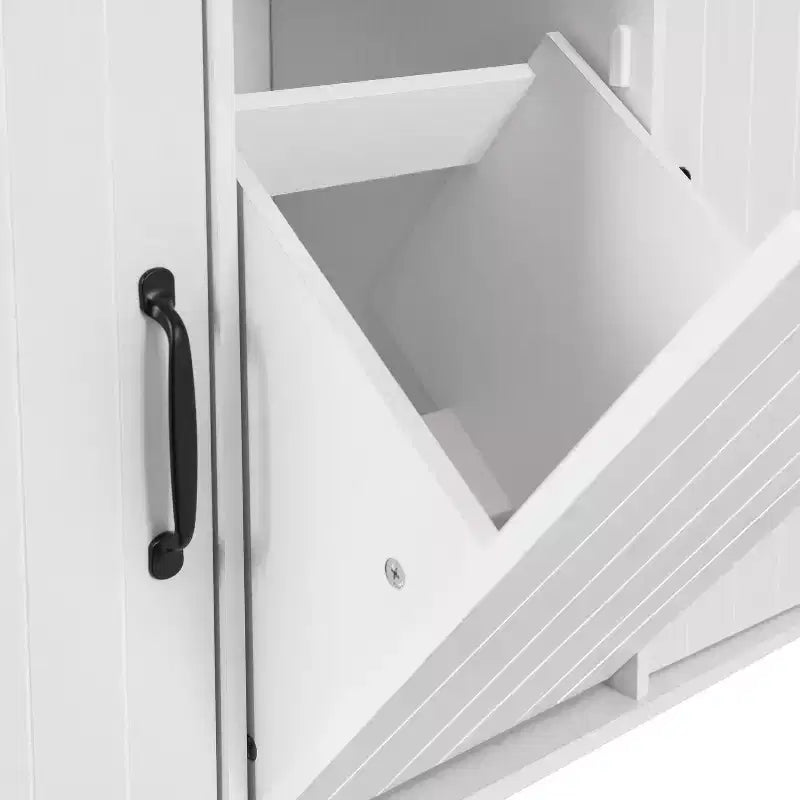 Isola da Cucina con Mobile Contenitore per Pattumiera, Carrello da Cucina con Anta a Ribalta, Isola da Cucina su Ruote con Ripiano Regolabile e Cassetto