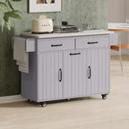 Isola da Cucina con Mobile Contenitore per Pattumiera, Carrello da Cucina con Anta a Ribalta, Isola da Cucina su Ruote con Ripiano Regolabile e Cassetto
