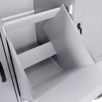 Isola da Cucina con Mobile Contenitore per Pattumiera, Carrello da Cucina con Anta a Ribalta, Isola da Cucina su Ruote con Ripiano Regolabile e Cassetto