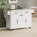 Isola da Cucina con Mobile Contenitore per Pattumiera, Carrello da Cucina con Anta a Ribalta, Isola da Cucina su Ruote con Ripiano Regolabile e Cassetto