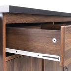 Isola da Cucina con Mobile Contenitore per Pattumiera, Carrello da Cucina con Anta a Ribalta, Isola da Cucina su Ruote con Ripiano Regolabile e Cassetto