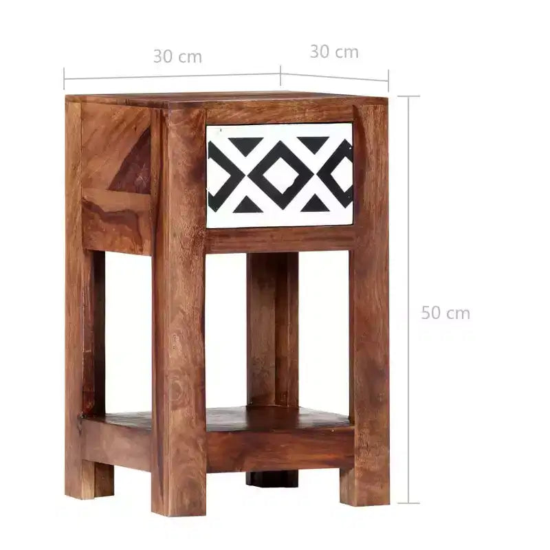 vidaXL Comodino 30x30x50 cm in Legno Massello di Acacia