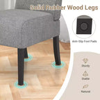 Costway 2 SEDIE ACCENTO SENZA BRACCIOLI CON GAMBE IN LEGNO DI GOMMA SEDIA DA TRUCCO MODERNA PER CAMERA DA LETTO