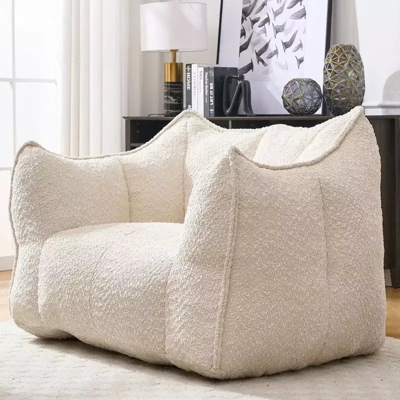 TUYOHW Poltrona Sacco Oversize da 47 Pollici, Divano Sacco Quadrato in Schiuma ad Alta Resilienza con Maniglia e Braccioli, Divano da Terra in Ciniglia per Soggiorno