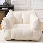 TUYOHW 47 Inch Oversized Bean Bag Chair,High-Resilience Foam Square Lounger with Handle & Armrests,Chenille Floor Sofa for Living Room