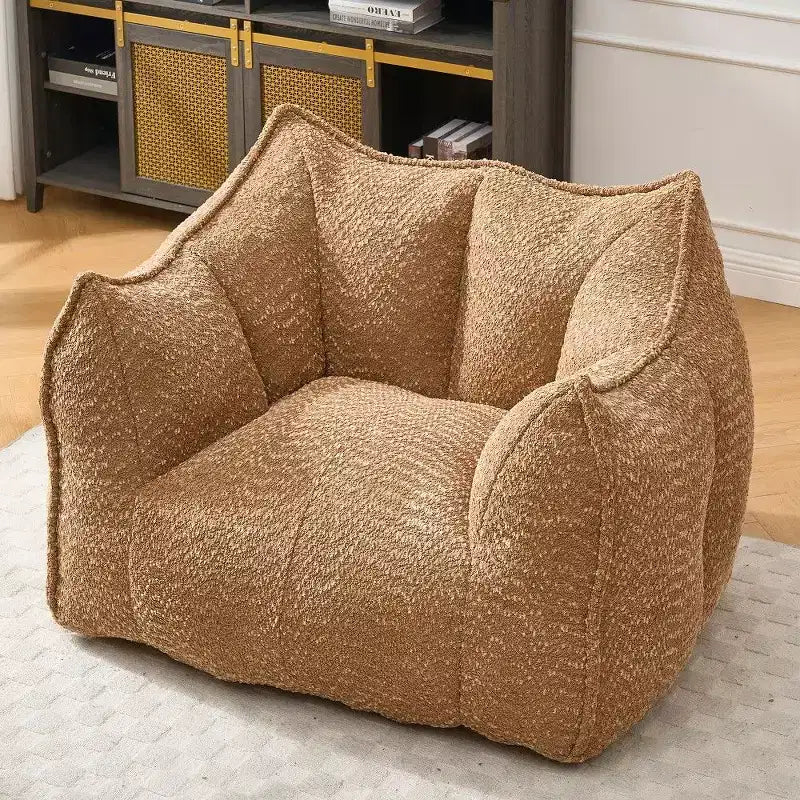 TUYOHW Poltrona Sacco Oversize da 47 Pollici, Divano Sacco Quadrato in Schiuma ad Alta Resilienza con Maniglia e Braccioli, Divano da Terra in Ciniglia per Soggiorno