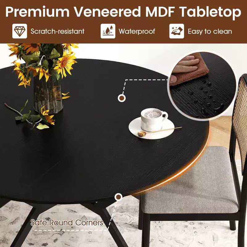 Tavolo da pranzo pieghevole Costway Tavolo da cucina rotondo allungabile da 120 cm con ante a ribalta per la casa