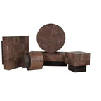 HomeRoots 22 Gray Distressed Solid Wood Square Block End Table
