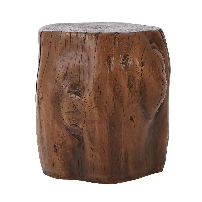Christopher Knight Home Eamon Tavolino da Patio Tondo Rustico Leggero in Cemento con Design a Ceppo d'Albero