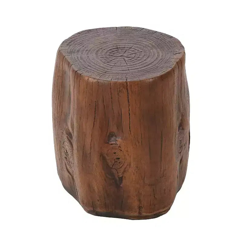 Christopher Knight Home Eamon Tavolino da Patio Tondo Rustico Leggero in Cemento con Design a Ceppo d'Albero