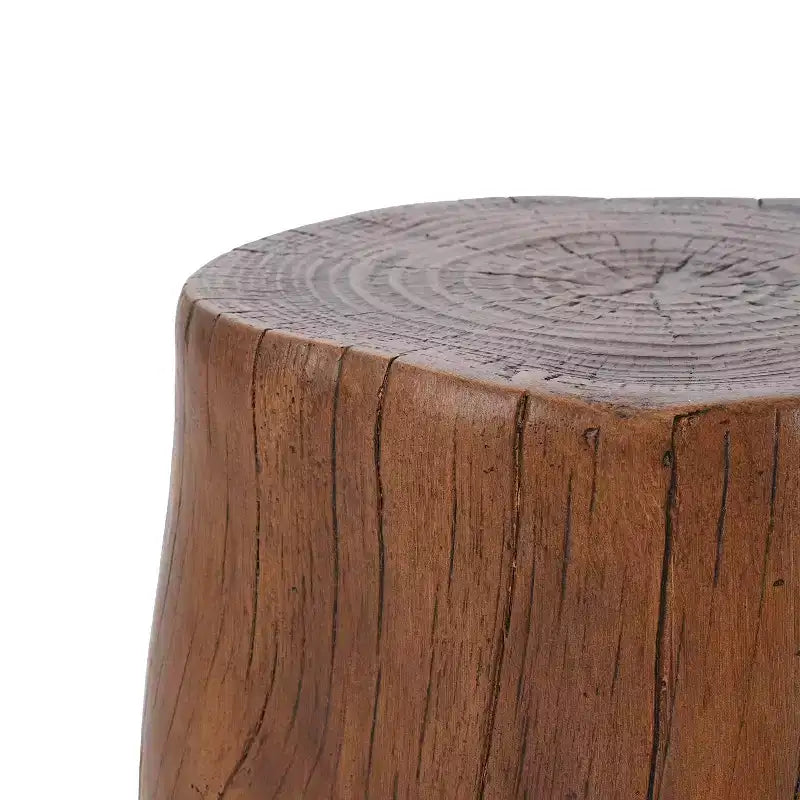 Christopher Knight Home Eamon Tavolino da Patio Tondo Rustico Leggero in Cemento con Design a Ceppo d'Albero