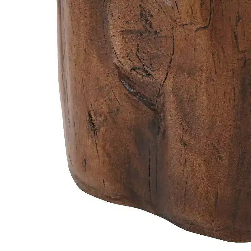 Christopher Knight Home Eamon Tavolino da Patio Tondo Rustico Leggero in Cemento con Design a Ceppo d'Albero