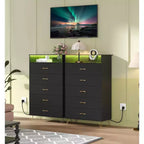 Comodino alto a 5 cassetti con guide a chiusura silenziosa, organizer contenitore resistente all'acqua per corridoio, armadio e camera da letto, armadietto dal design sottile salvaspazio