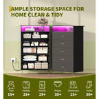 Comodino alto a 5 cassetti con guide a chiusura silenziosa, organizer contenitore resistente all'acqua per corridoio, armadio e camera da letto, armadietto dal design sottile salvaspazio