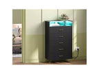 Comodino alto a 5 cassetti con guide a chiusura silenziosa, organizer contenitore resistente all'acqua per corridoio, armadio e camera da letto, armadietto dal design sottile salvaspazio