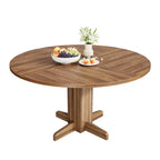Tavolo da pranzo rotondo GustoWave da 47'' per 4-6 persone, tavolo da cucina rotondo stile rustico con base a piedistallo incrociato - Cucina, Sala da pranzo, Appartamento