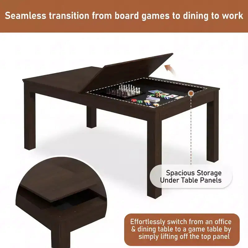 Famapy Noce Tavolo da Pranzo da Gioco Multifunzionale Tavolo Convertibile Stazione da Pranzo, Ufficio e Giochi da Tavolo