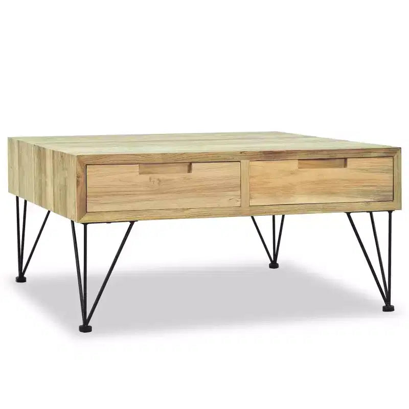 vidaXL Tavolino da caffè 80x80x40 cm in Teak Massello