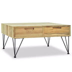 vidaXL Tavolino da caffè 80x80x40 cm in Teak Massello
