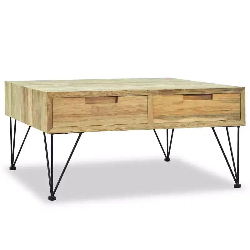 vidaXL Tavolino da caffè 80x80x40 cm in Teak Massello