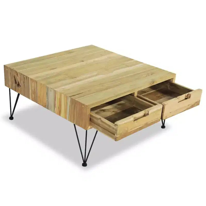 vidaXL Tavolino da caffè 80x80x40 cm in Teak Massello