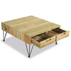 vidaXL Tavolino da caffè 80x80x40 cm in Teak Massello