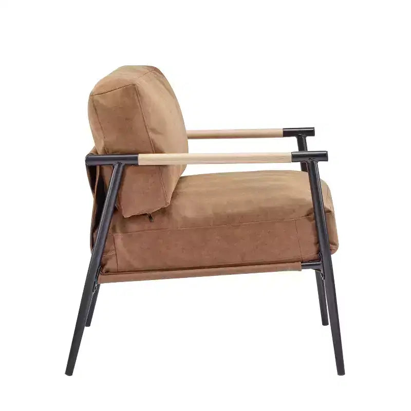 MAYEERTY 27.56 Poltrona moderna, cuscini in peluche, struttura in metallo, soggiorno, ufficio, multicolore