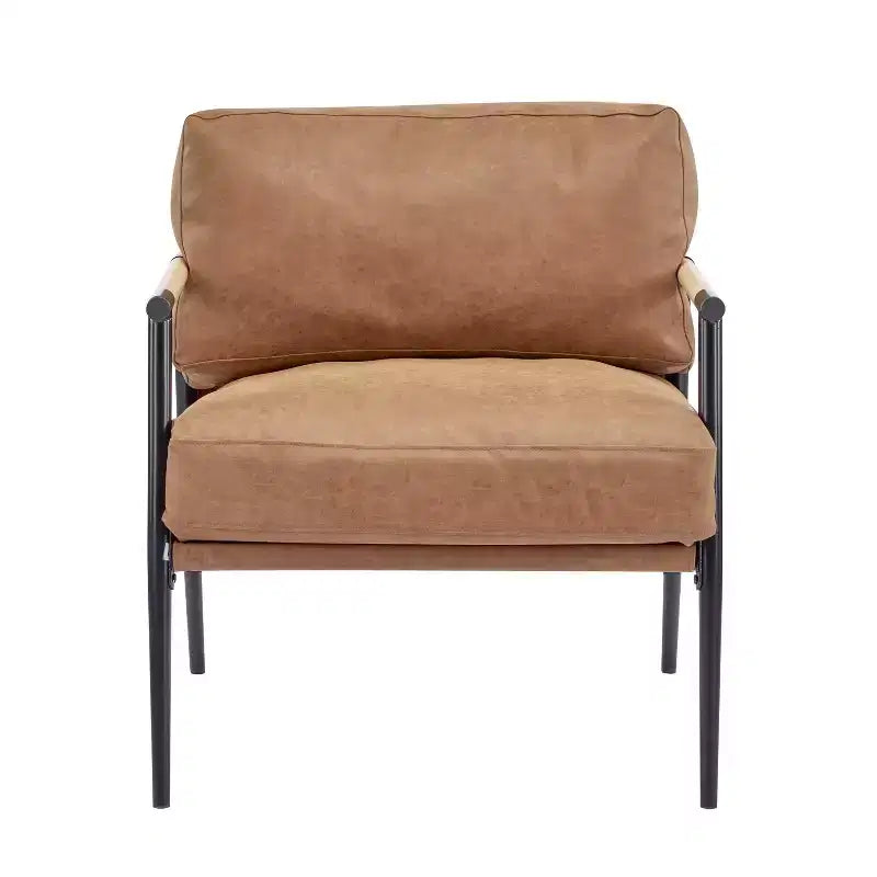 MAYEERTY 27.56 Poltrona moderna, cuscini in peluche, struttura in metallo, soggiorno, ufficio, multicolore