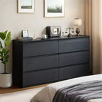 Cassettiera Nera JVNOXK6, Cassettiera Moderna per Camera da Letto con Piano d'Appoggio Spazioso, Armadietto in Legno con Maniglie Nascoste