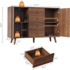 Mobile credenza a buffet da fattoria da 47,2 pollici con 4 cassetti e 2 ante, armadietto grande per cucina, sala da pranzo e soggiorno