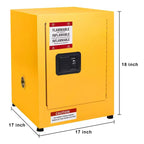 Armadietto di sicurezza in acciaio zincato 17 x 17 x 22 - Stoccaggio per infiammabili di tipo industriale con ripiano regolabile