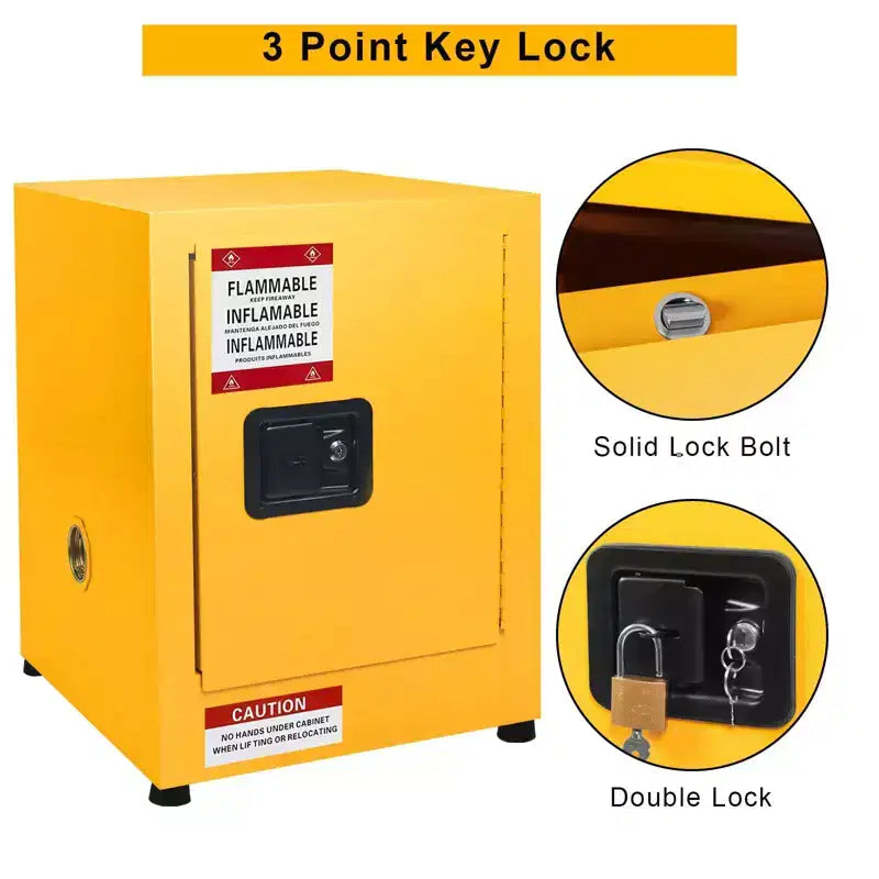 Armadietto di sicurezza in acciaio zincato 17 x 17 x 22 - Stoccaggio per infiammabili di tipo industriale con ripiano regolabile