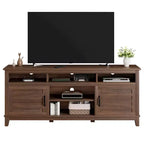 Coolmee 70.9 TV Stand, Entertainment Center with Adjustable Shelves, Farmhouse TV Stand with Cabinet Doors,for Living Room, Bedroom