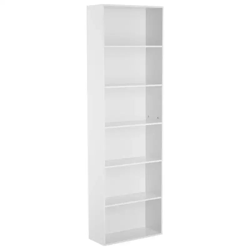 Libreria aperta a 6 livelli, Scaffali per libri rustici in stile colonico, Ampia organizzazione per lo stoccaggio, Organizza l'ufficio, Costruzione durevole e resistente, Facile montaggio