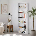 6 Tier Open Bookcase, Rustic Farmhouse Book Shelves, Spacious Organization for Storage, Organize Office, Durable & Resilient Build, Easy Assembly