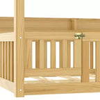 Letto Zeus & Ruta in Legno Massello con Baldacchino, Sponde di Protezione e Scaffali per Bambini - Nessuna Rete a Molle Necessaria